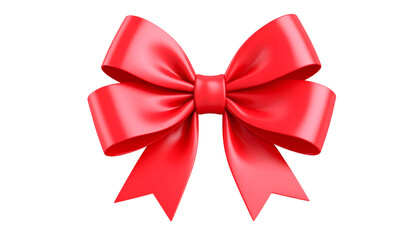 Fototapeta premium A vibrant red ribbon, elegantly tied in a bow, presents a festive and celebratory appearance against a dark background.