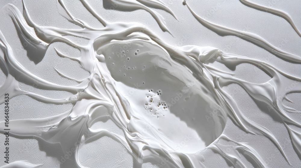 Poster abstract white texture with fluid shapes and bubbles on background