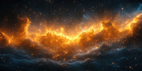 Fototapeta premium Celestial night sky filled with swirling clouds and radiant stars creating a mesmerizing cosmic landscape