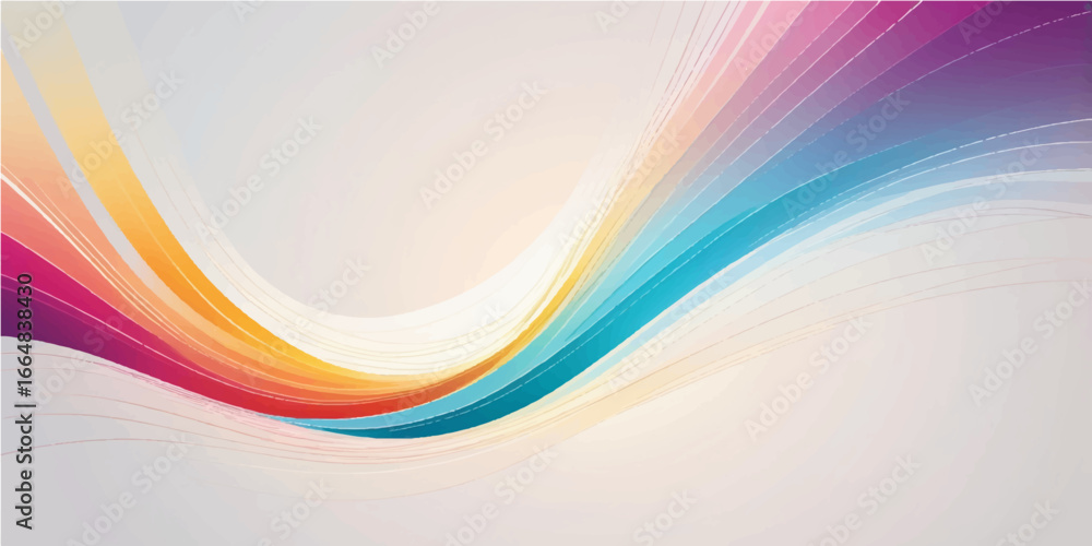 Aufkleber abstract colourful wave background design with flowing lines and vibrant patterns