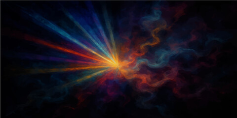 Blue abstract background with light effects and stars in a glowing space design