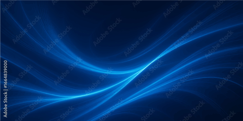 Poster abstract blue wave background with smooth flowing light and textured design