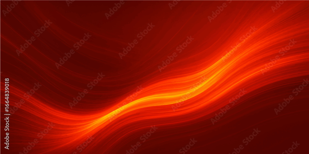 Poster abstract red background with flowing waves and textured design