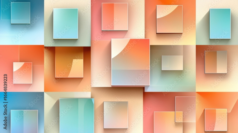 Poster modern abstract background with geometric shapes and soft colors