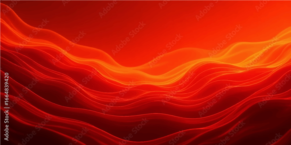 Poster red silk abstract background with flowing fabric texture and smooth design