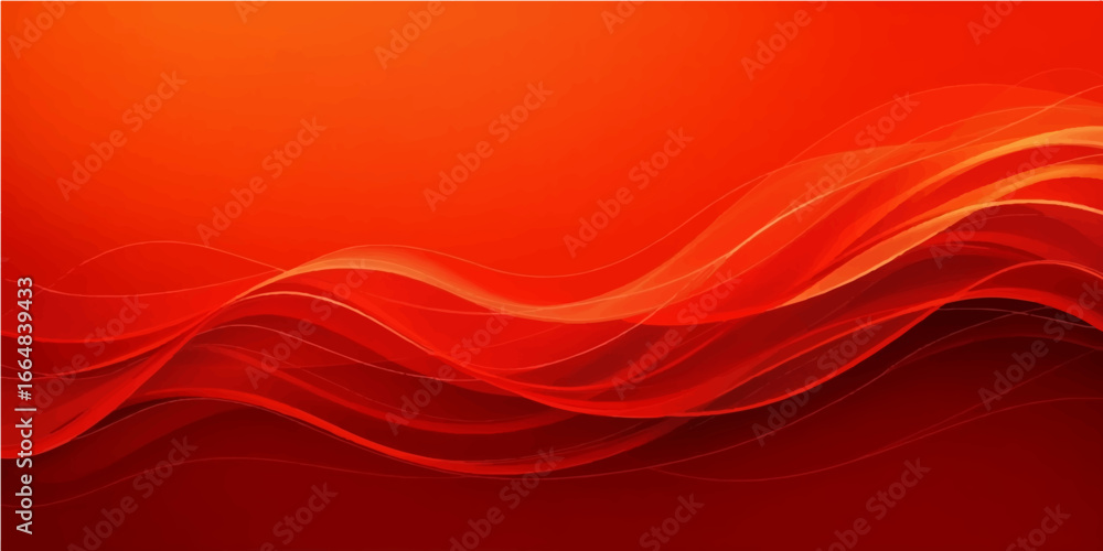 Poster red abstract wave background with flowing lines and artistic texture design