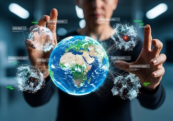 Global data analysis and economic forecasting with digital network