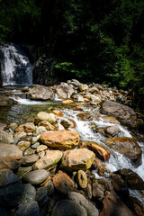 Hiking to the Kuenser Waterfall near Dorf Tirol - Meran South- Tyrol