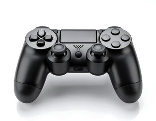 Black game controller, front view