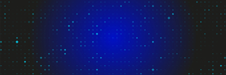 Digital Pixel Explosion. Abstract Virtual Cyber Space Data Flow. Halftone Pixel Effect Round Explosion. Vector Illustration.