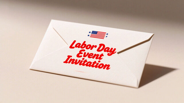 Labor Day Event Invitation with American Flag: Celebrate the Holiday with this eye-catching invitation design, ready for your special event