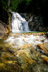 Hiking to the Kuenser Waterfall near Dorf Tirol - Meran South- Tyrol