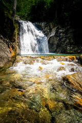 Hiking to the Kuenser Waterfall near Dorf Tirol - Meran South- Tyrol
