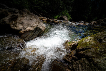Hiking to the Kuenser Waterfall near Dorf Tirol - Meran South- Tyrol