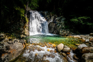 Hiking to the Kuenser Waterfall near Dorf Tirol - Meran South- Tyrol
