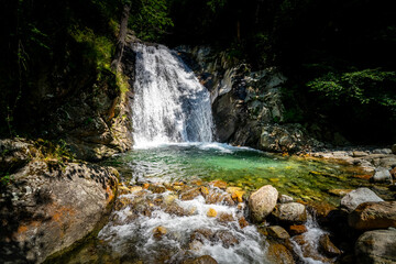 Hiking to the Kuenser Waterfall near Dorf Tirol - Meran South- Tyrol