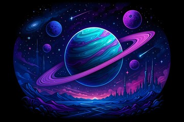 Cosmic Planet Illustration