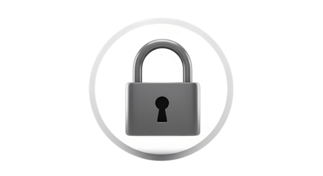 Padlock Security Icon Digital Privacy and Data Protection Symbol isolated on transparent background