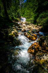 Hiking to the Kuenser Waterfall near Dorf Tirol - Meran South- Tyrol