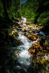 Hiking to the Kuenser Waterfall near Dorf Tirol - Meran South- Tyrol