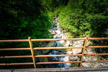 Hiking to the Kuenser Waterfall near Dorf Tirol - Meran South- Tyrol