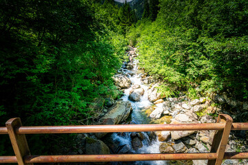 Hiking to the Kuenser Waterfall near Dorf Tirol - Meran South- Tyrol