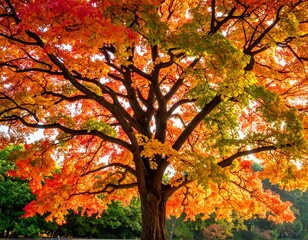 Autumn Maple Tree with Vivid Colors.