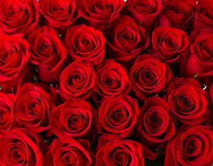 Close-up of many red roses