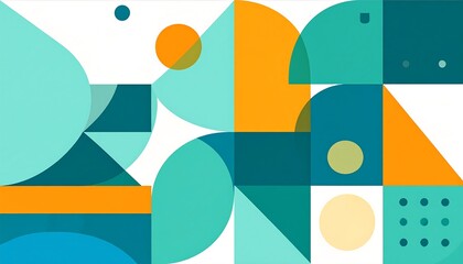 Obraz premium A vibrant geometric design, composed of various shapes and colors, creates a visually engaging and modern aesthetic.