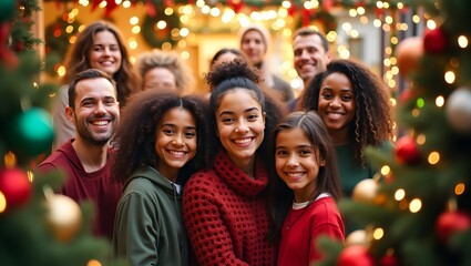 group of people celebrating christmas