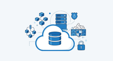 comprehensive cloud computing security infrastructure illustrating data storage and protection protocols