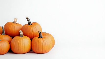 Obraz premium Group of halloween pumpkins on plain white background