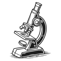 Illustration of a microscope, a scientific instrument used for magnifying small objects