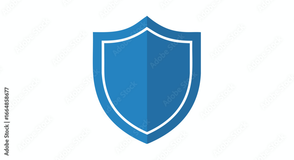 Poster abstract blue shield emblem symbolizing protection security and safety in digital and physical conte
