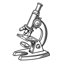 Illustration of a microscope, a scientific instrument used for magnifying small objects, perfect for science and education themes