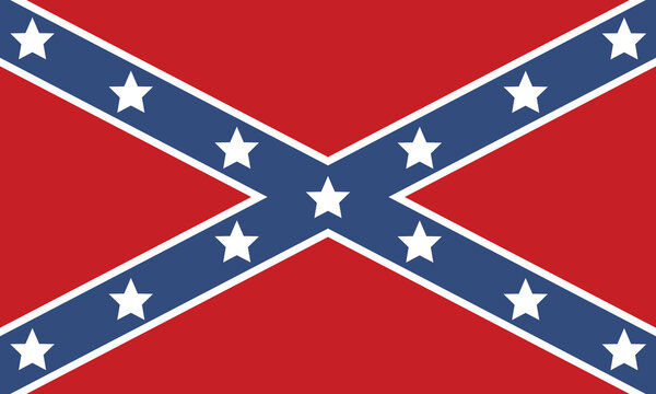 Historical battle flag of Confederate States of America vector illustration isolated.&nbsp;US&nbsp;Civil&nbsp;War.