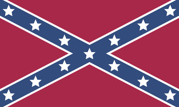 Historical battle flag of Confederate States of America vector illustration isolated.&nbsp;US&nbsp;Civil&nbsp;War.