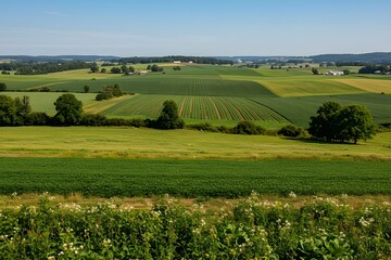 Vibrant Regenerative Farm Landscape with Sustainable Organic Agriculture
