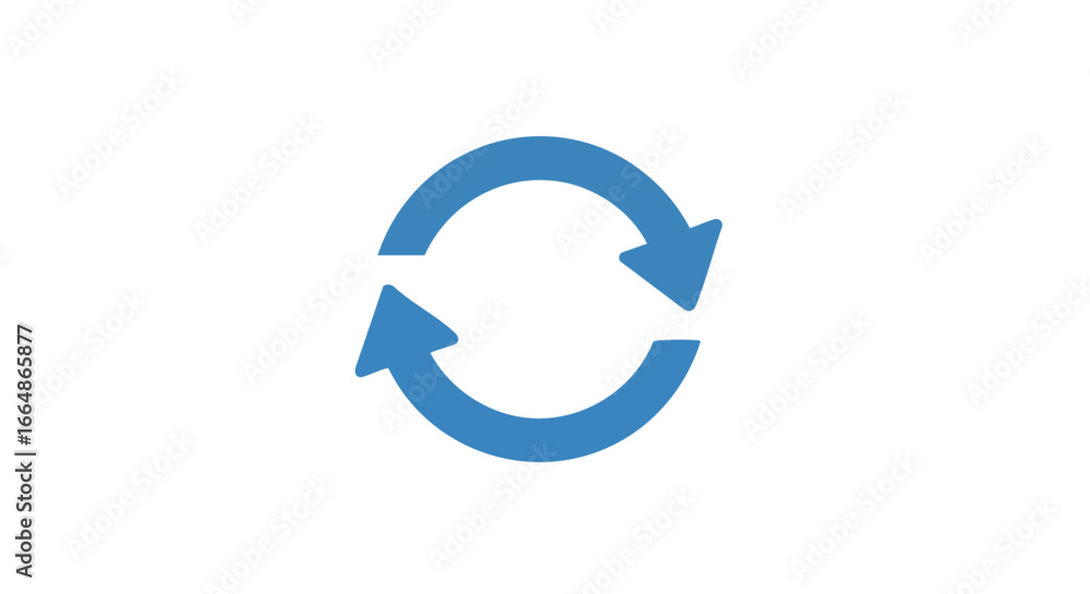 Poster circular refresh or synchronization symbol representing continuous process and dynamic updates in di