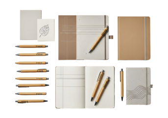 A neat stack of various new notebooks and spiral journals, tied with a bright red ribbon, representing academic essentials, creative tools, or a thoughtful gift for students and learners