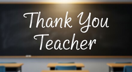 Expressing Gratitude A Heartfelt Thank You Message for Teachers on a Classroom Chalkboard