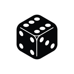 Dice cube icon. Six sided dice symbol isolated on white background. Vector illustration.