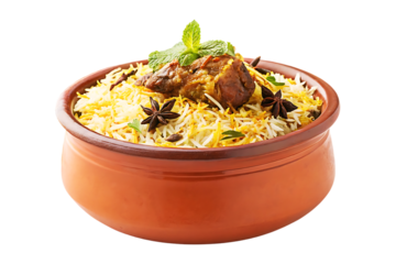 Indian Handi mutton biryani dish served