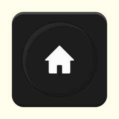 Black home app icon. Home button