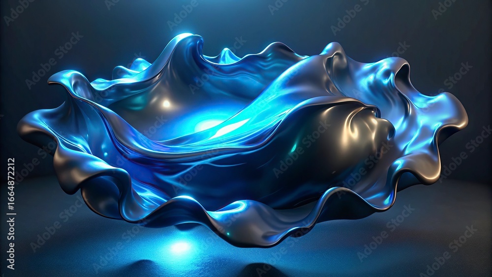Poster abstract background with bubbles and fractal with a colorful wave