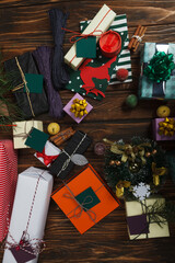 christmas decoration on the table