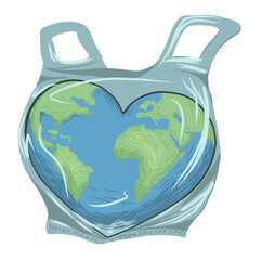 globe earth in plastic bag