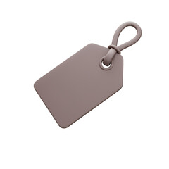 Fototapeta premium Blank beige leather luggage tag with loop isolated on transparent background