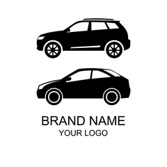 two silhouettes of car logos ...