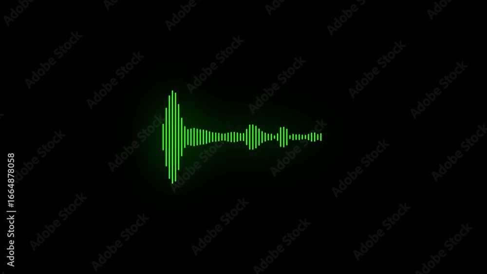 Fototapete animated sound wave spectrum hud element audio track animation for sci-fi interfaces. golloing 4k vi